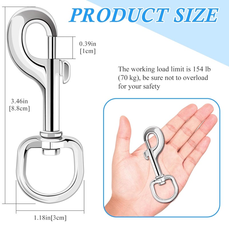 ERKOON 3.5 Inch Swivel Eye Bolt Snap Hooks 154Lbs Load Capacity Zinc Alloy Single Ended Flag Clips Heavy Duty Trigger Bolt Hooks - Image 2